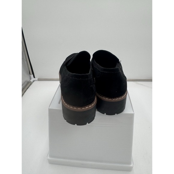 Jellypop Paris Women's Sz 11m Chunky Black Suede Platform Loafers Lug Sole - Picture 3 of 7